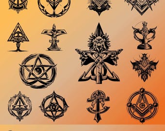 Masonic Symbols SVG Bundle – 16 Illuminati Designs (Digital Download)