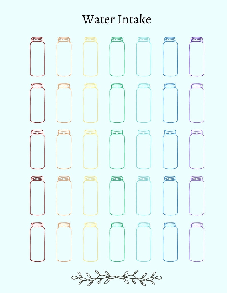 Water Tracker Printable, Organization Printable, Self Care Printable ...