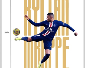 GeDiz Poster Su Tela Kylian Mbappé - Motivazionale Per Parete - 50x75 Cm - Senza Cornice - Alta Qualità Impermeabile - 2
