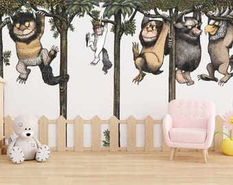 Verwijderbare Peel and Stick Where The Wild Things Are with Monsters muursticker muursticker