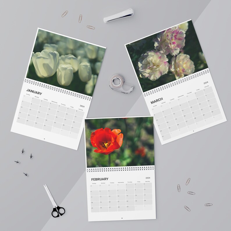 Beautiful Tulips Calendar 2024 Etsy