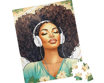 Beauty Wearing Headphones