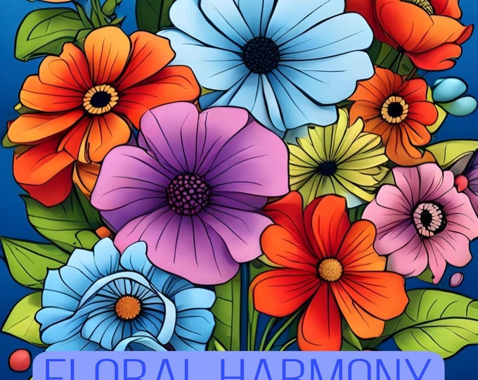 Floral Harmony: Mindful Coloring Among Flowers