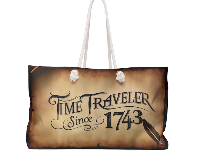 Time Traveler - Outlander inspired Boho Floral Weekender Bag | Travel Tote, Beach Bag, Gym Bag, Overnight Bag, Stylish Carryall