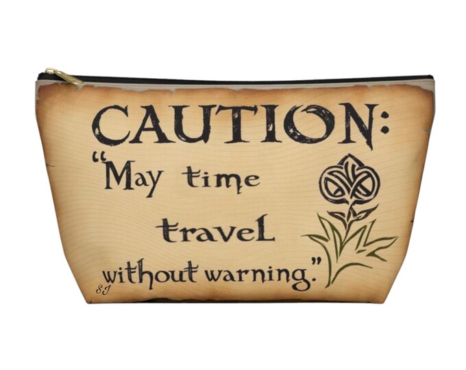 Caution Pouch, Travel Organizer, Makeup Bag, Gift for Art Lovers, Eco-friendly Storage