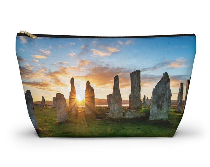 Standing Stones Pouch, Travel Organizer, Makeup Bag, Gift for Art Lovers, Eco-friendly Storage