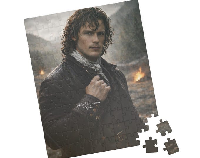 Cinematic Highland Warrior Puzzle | Stormy Scottish Romance Jigsaw Puzzle | Moody Historical Art Puzzle