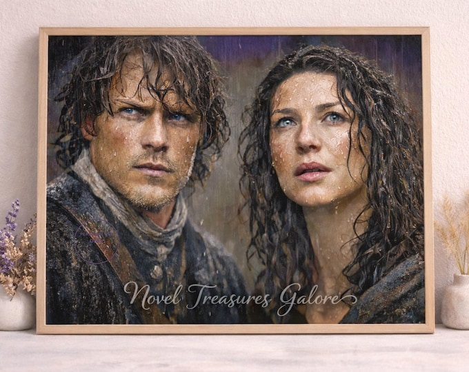 Rainbound Lovers Portrait Art Print | Moody Couple (Digital Download)