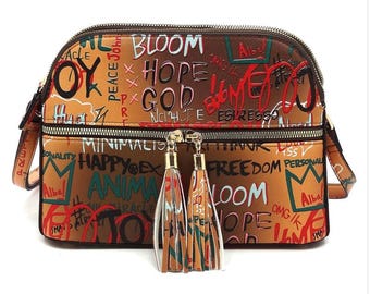 Multi Graffiti Crossbody Bag