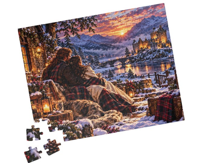 Scottish Winter Castle Puzzle, Romantic Highland Landscape, Cozy Historical Gift