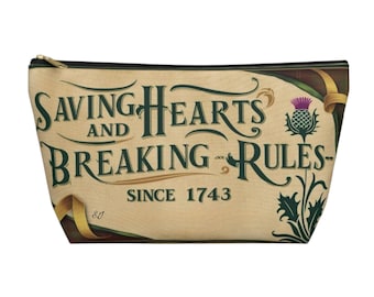 Saving Hearts Pouch, Travel Organizer, Makeup Bag, Gift for Art Lovers, Eco-friendly Storage
