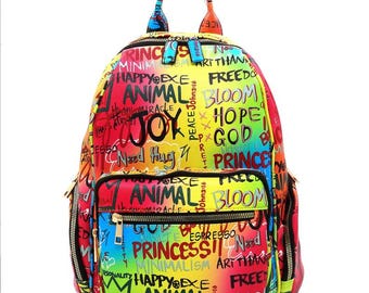 Multi Graffiti Backpack