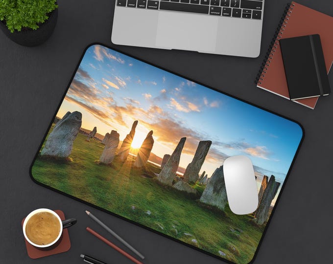 Sunset Over Standing Stones Desk Mat