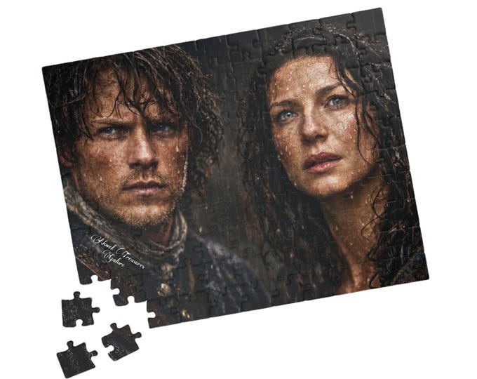 Rainbound Lovers Puzzle | Historical Romance Art | Soulmate Strength in the Storm | Mindful Relaxation Puzzle