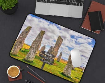 Warning- Standing Stones - Inspired by Outlander Desk Mat..