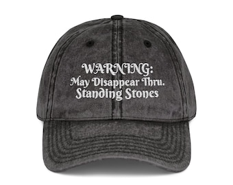 Warning..  Vintage Cap | Embroidered Distressed Baseball Hat