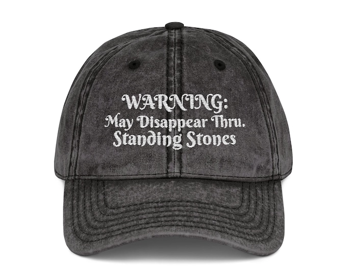 Warning..  Vintage Cap | Embroidered Distressed Baseball Hat
