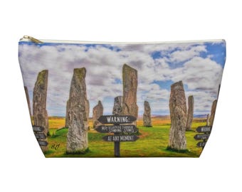 Warning Pouch, Travel Organizer, Makeup Bag, Gift for Art Lovers, Eco-friendly Storage
