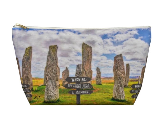 Warning Pouch, Travel Organizer, Makeup Bag, Gift for Art Lovers, Eco-friendly Storage