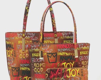 Multi Graffiti 3-in-1 Tote w/wallet