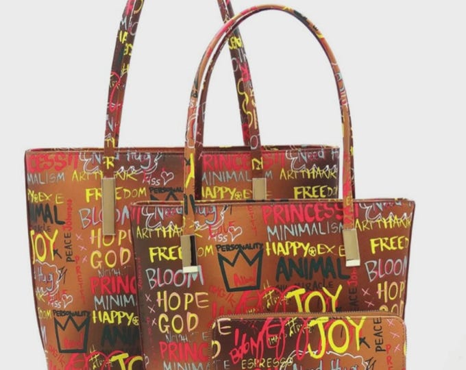 Multi Graffiti 3-in-1 Tote w/wallet