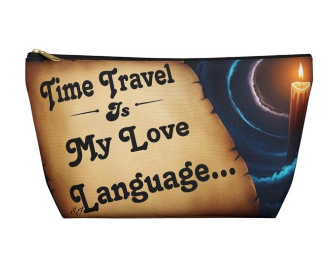 Time Travel Pouch, Travel Organizer, Makeup Bag, Gift for Art Lovers, Eco-friendly Storage