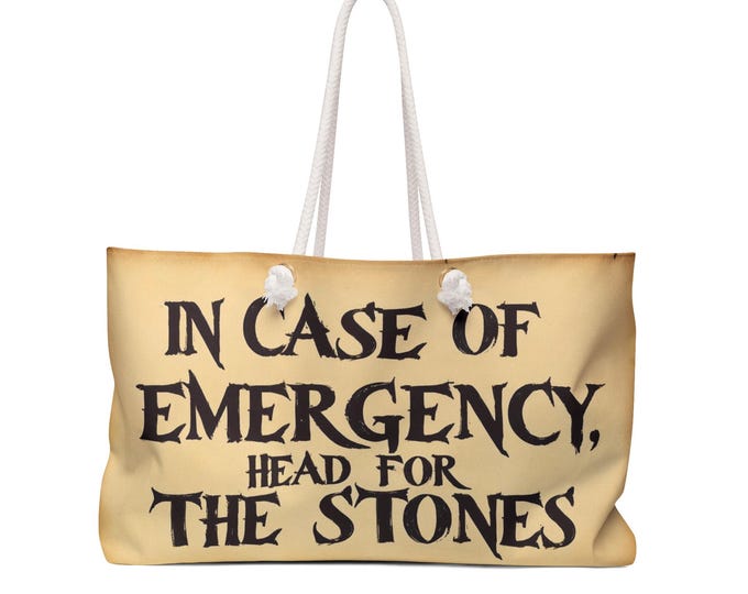 In Case Of Emergency - Outlander inspired Boho Floral Weekender Bag | Travel Tote, Beach Bag, Gym Bag, Overnight Bag, Stylish Carryall