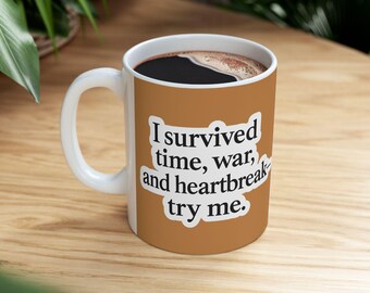 Outlander Fan Ceramic Mug: "I Survived" Collectible Coffee Mug