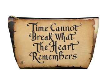 The Heart Remembers Pouch, Travel Organizer, Makeup Bag, Gift for Art Lovers, Eco-friendly Storage