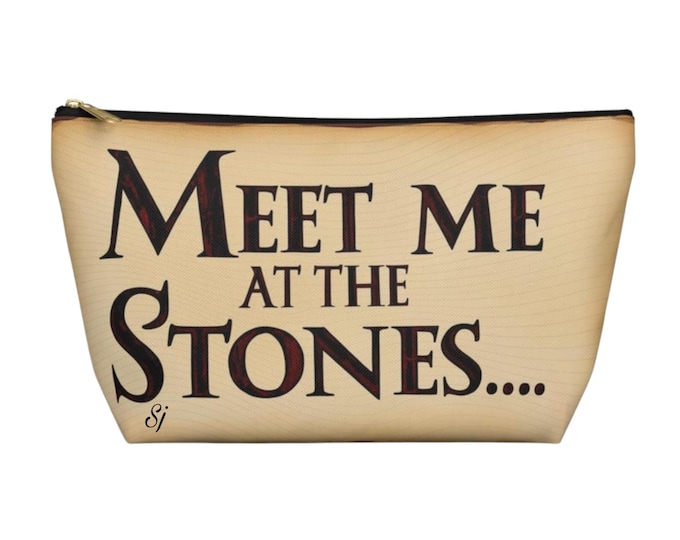 Meet Me At The Stones Pouch, Travel Organizer, Makeup Bag, Gift for Art Lovers, Eco-friendly Storage