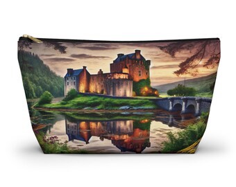 Scenic Castle Accessory Pouch, Travel Organizer, Makeup Bag, Gift for Art Lovers, Eco-friendly Storage