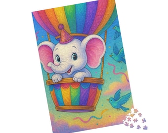 Elephant Hot Air Balloon Jigsaw Puzzle