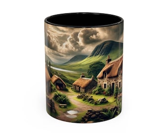 Outlander Inspired Highland Village Accent Coffee Mug (11, 15oz)