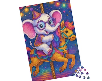 Elephant & Pony Carousel Jigsaw Puzzle