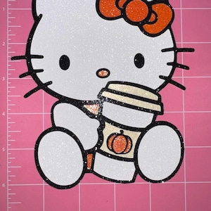 Décoration Kitty en papier cartonné pailleté Hello Latte