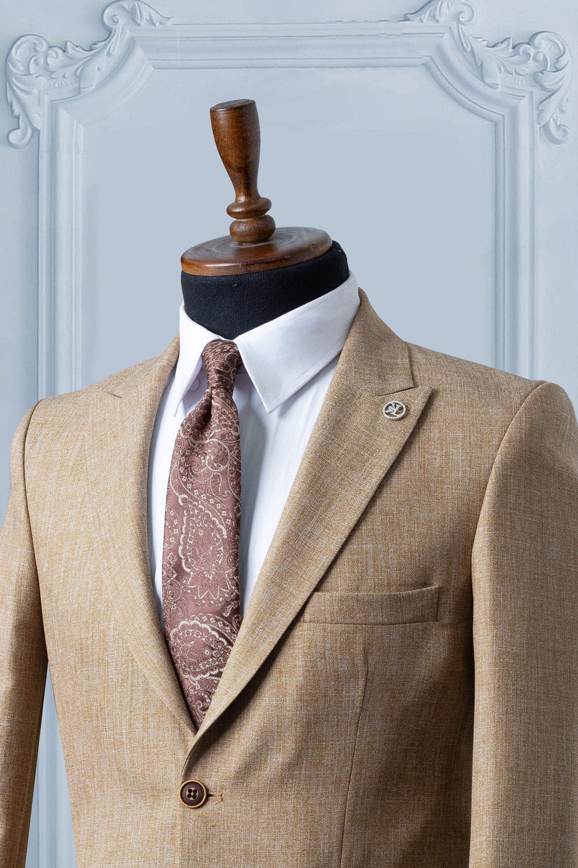Beige blazer mens slim fit discount
