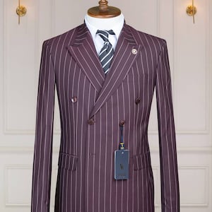 Burgundy Rose Double Breasted Silk Suit main image 0