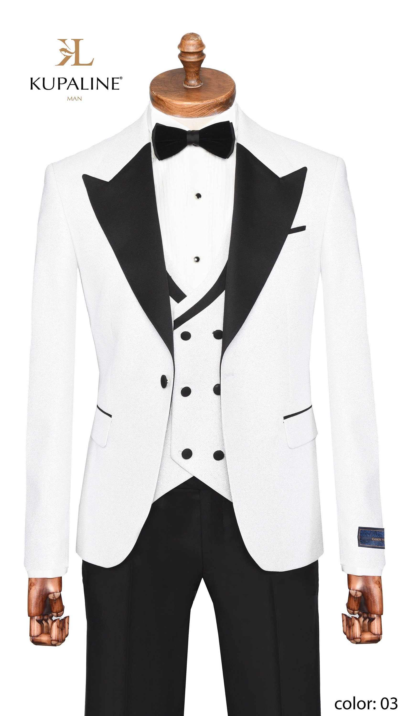 White Suits 3 Piece Slim Fit One Button Wedding Groom Party Wear Coat