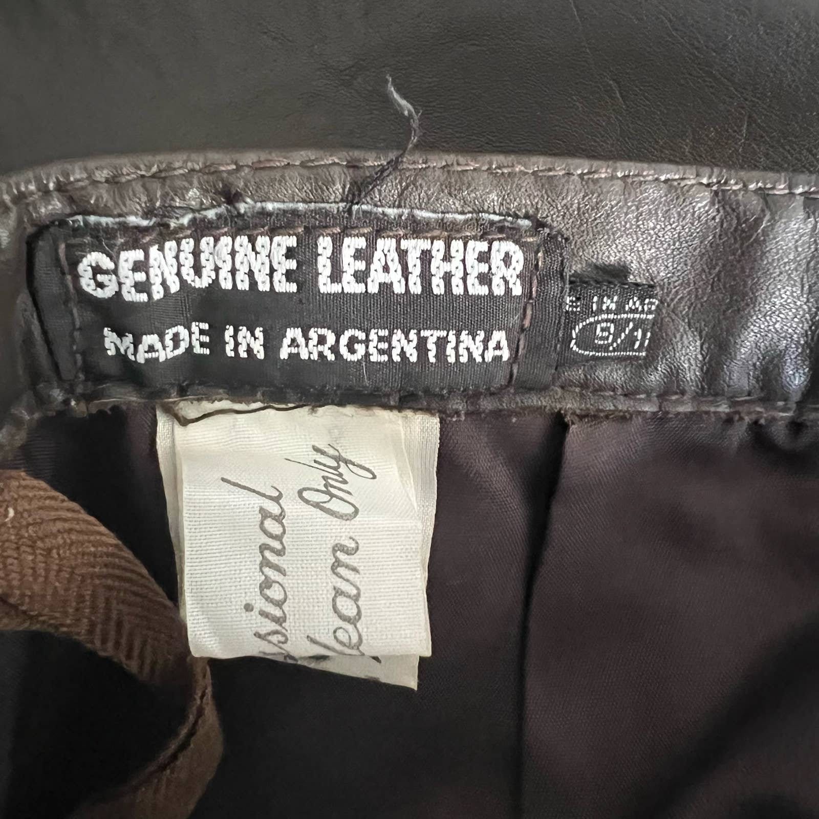 Vintage Leather Pencil Skirt Brown Knee Length - Etsy UK
