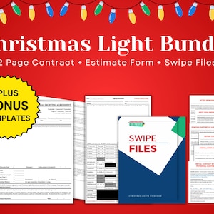 Christmas Light Installation Contract Template Bundle: Business Forms (Digital Download) - Christmas Light Agreement Form, Christmas Lights