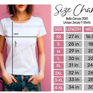 Bella Canvas Size Chart 3001 3001 SIZE CHART Bella Canvas 3001 Size Chart, Size Chart Bella Canvas 3001 Size Chart for Shirts