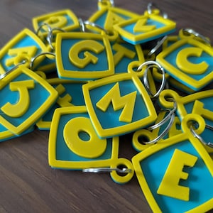 Custom Personalized Keyring | Custom Personalized Dog Collar Tag | Funny Cartoon KeyChain | Diamond-Shaped Personalized Pet Initial Tag
