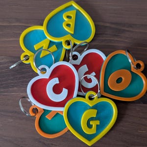 Custom Personalized Keyring | Custom Personalized Dog Collar Tag | Funny Cartoon KeyChain | Heart-Shaped Personalized Pet Initial Tag