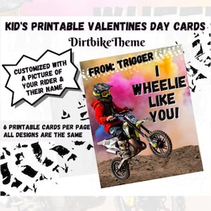 Tarjetas de San Valentín personalizadas con motos de cross / Tarjetas de San Valentín personalizadas con motos de cross para niños / Tarjetas de San Valentín divertidas con motocross para imprimir / Regalos para amantes de las motos de cross