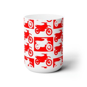 Motocross Ceramic Mug 15oz, Dirtbike Mug, Motocross Mug, Dirt Bike Coffee Mug