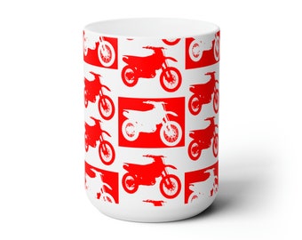 Taza de cerámica de motocross 15oz, taza de motocross, taza de motocross, taza de café de motocross