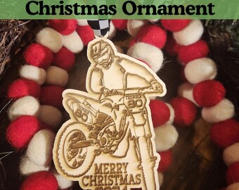 Personalized Dirtbike Rider Christmas Ornament, Personalized Motocross Ornament, Dirtbike Gift, Stocking Charm, Dirtbike Gift Tag, Motocross