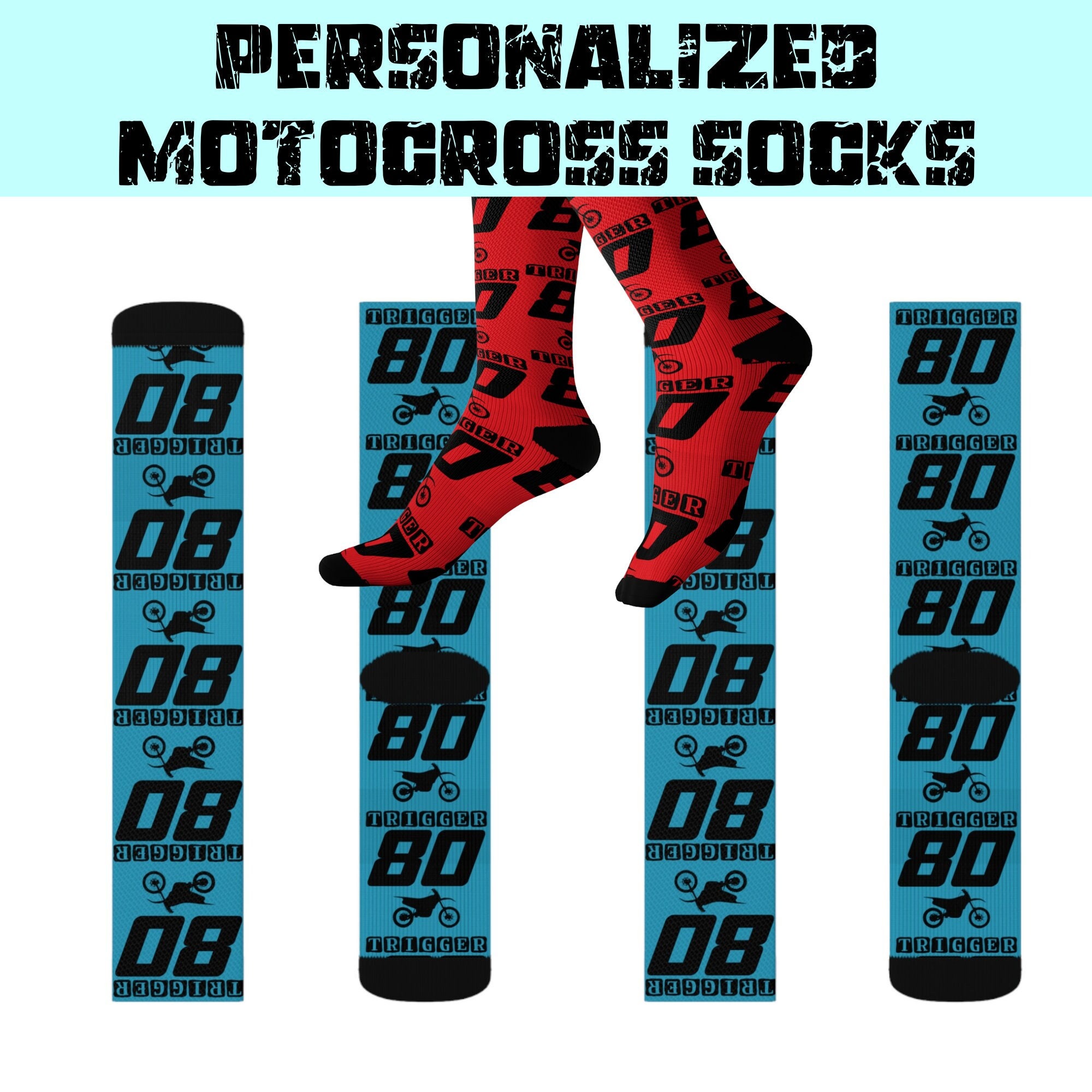 Personalized Motocross Socks, Custom Sock, Custom Dirtbike Socks