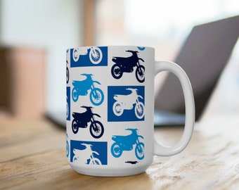 Taza de cerámica de motocross 15oz, taza de motocross, taza de motocross, taza de café de motocross