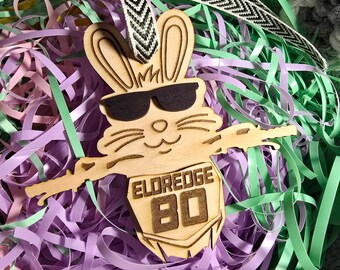 Personalized Dirtbike Bunny basket tag, Personalized Motocross Ornament, Dirtbike Gift, Eastet basket Charm, Dirtbike Gift Tag